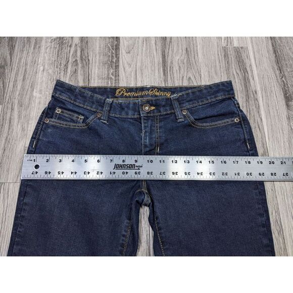 Gap Womens Size 6 / 28 R Dark Wash Embroidered Skinny Denim Blue Jeans - Picture 7 of 10